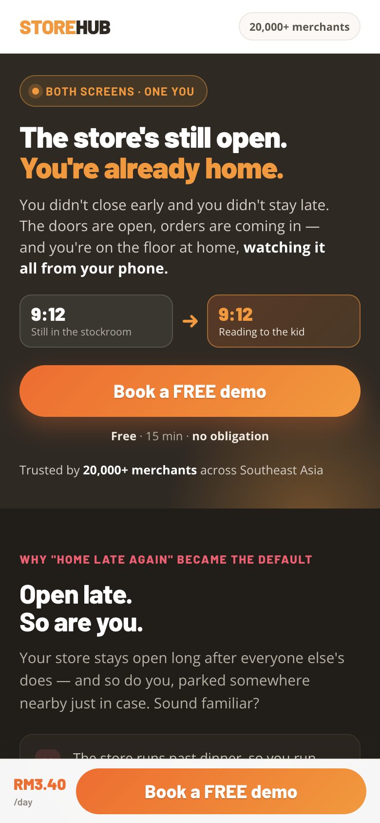 Always-on landing page