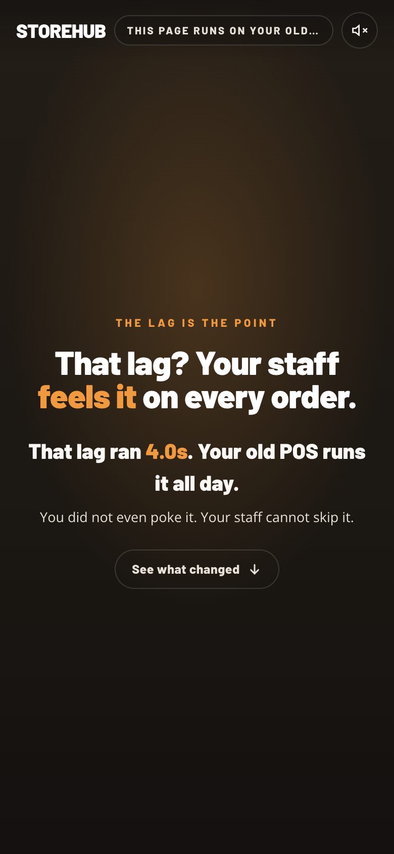 Glitch page — the lag is the point