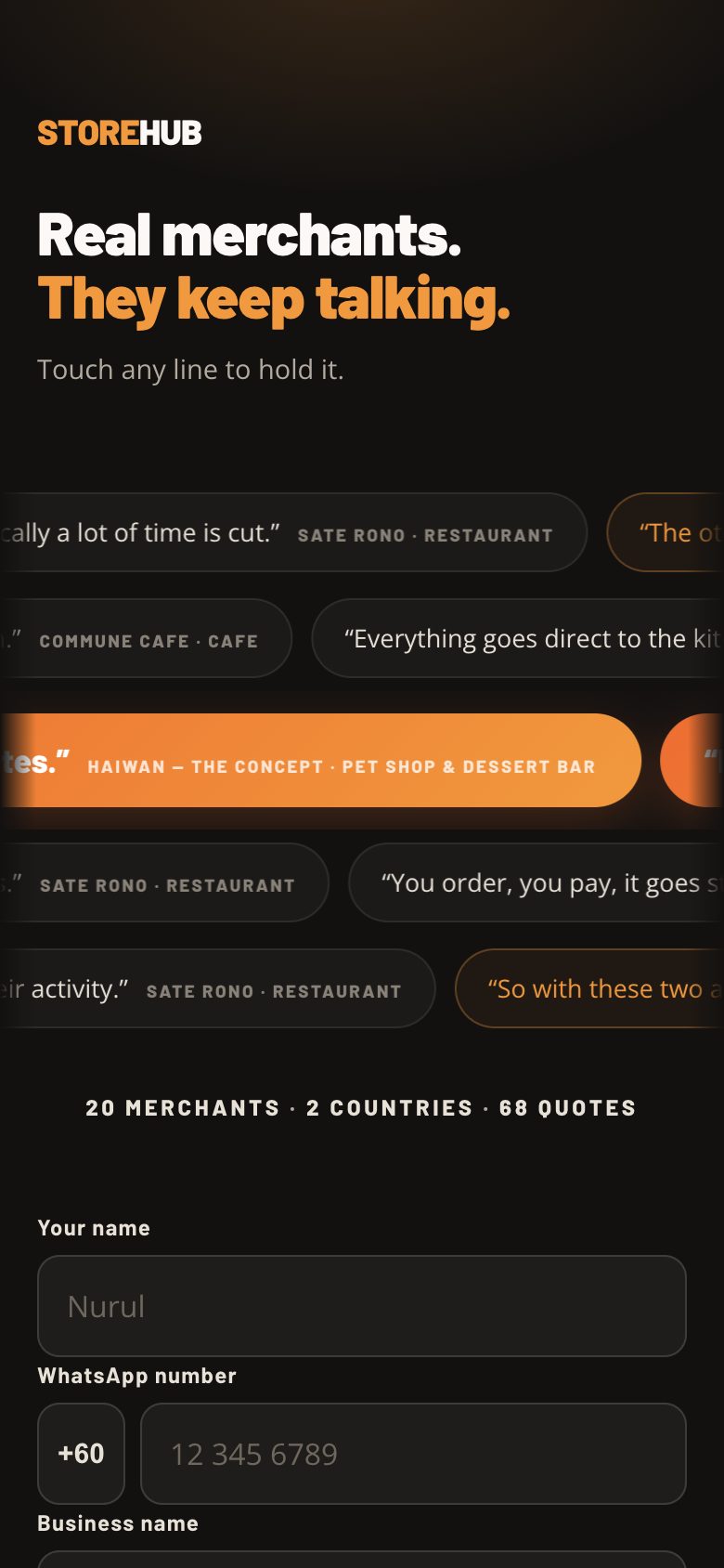 The Wall In Motion — marquee bands of quote chips